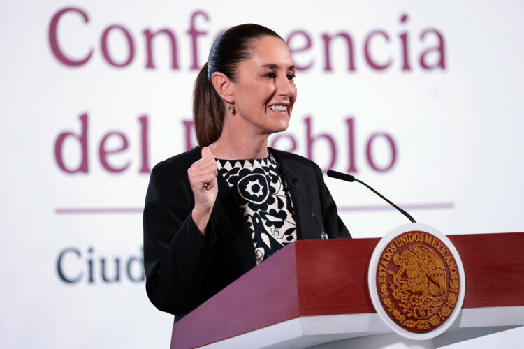 La presidenta mexicana Claudia Sheinbaum en su comparecencia de la Mañanera del Pueblo del 21 de enero